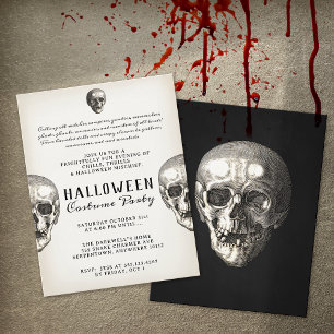 Vintages Halloween Skull-Party Flyer