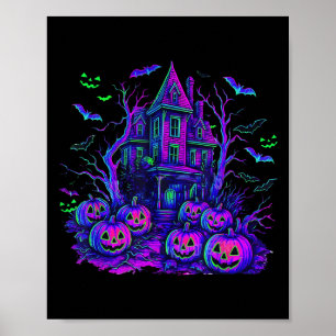 Vintages Halloween Soky Scene Retro Pumpkin Y Seas Poster