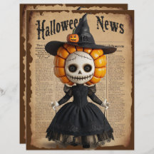Vintages Halloween Spooky Doll Scrapbook