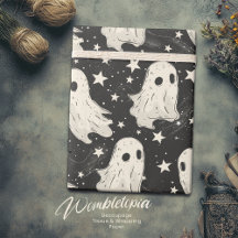 Vintages Halloween Spooky Ghosts & Stars Pattern