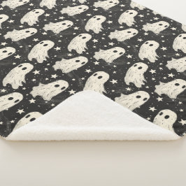 Vintages Halloween Spooky Ghosts & Stars Pattern Sherpadecke