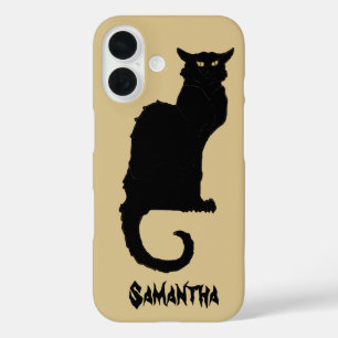 Vintages Halloween, spöttische Jugendstil-Schwarzk iPhone 16 Hülle
