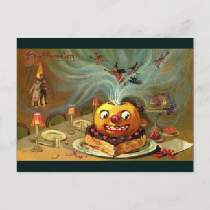 Vintages Halloween-Tisch Postkarte
