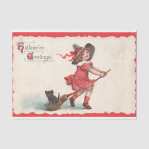 Vintages Halloween Viktorianisch Edwardian Decoupa Seidenpapier