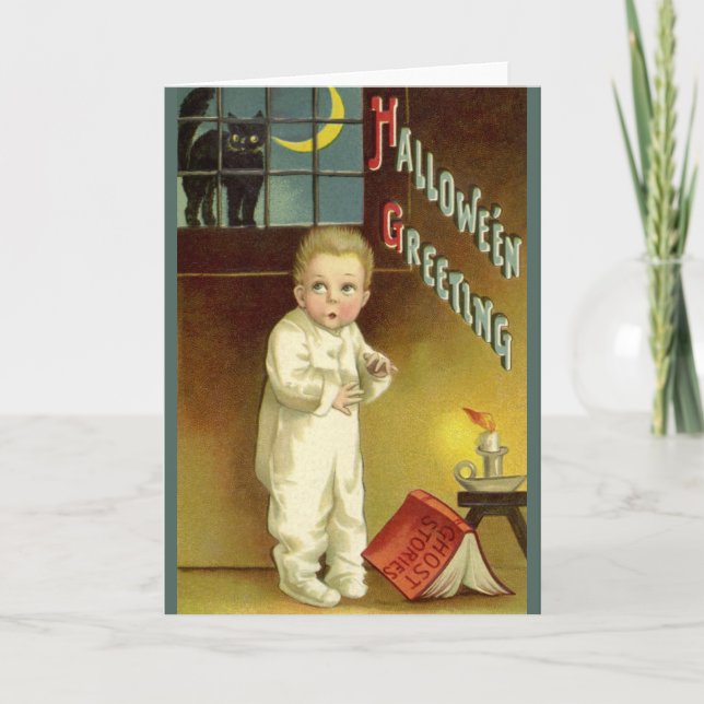 Vintages Halloween von Ellen Clapsaddle, Ghost Sto Karte (Vorderseite)