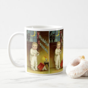 Vintages Halloween von Ellen Clapsaddle, Ghost Sto Tasse