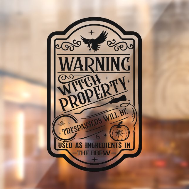 Vintages Halloween-Warnzeichen Fensteraufkleber (Blatt 2)