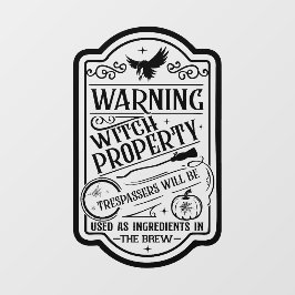 Vintages Halloween-Warnzeichen Fensteraufkleber