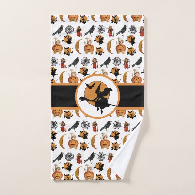 Vintages Halloween Witch Badezimmer Gast Handtuch (Handtuch)
