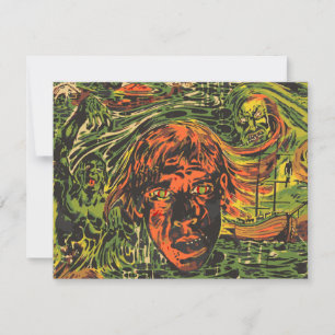 Vintages Halloween Zombies, Grafitti Street Art Einladung