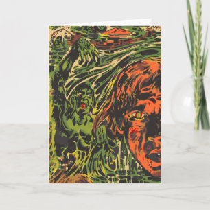 Vintages Halloween Zombies, Grafitti Street Art Karte