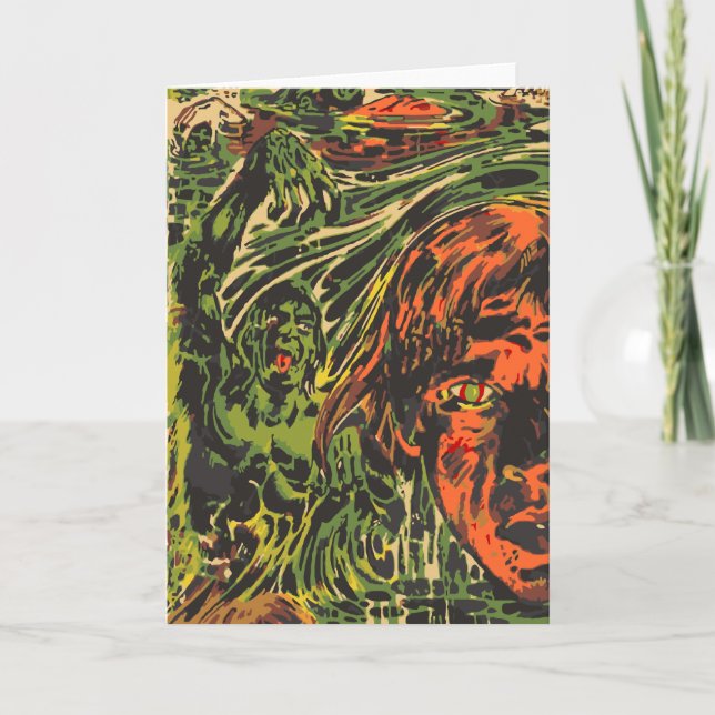 Vintages Halloween Zombies, Grafitti Street Art Karte (Vorderseite)