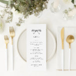 Vintages Hand Drawn Bow Black Wedding Menu Menükarte<br><div class="desc">Vintage Hand gezeichnete Bow Black Wedding Menü. Klicken Sie auf "Weiter anpassen",  um das Layout anzupassen.</div>