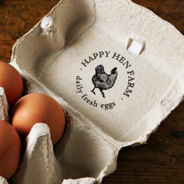 Vintages handgezeichnet Henneneier Permastempel (Rubber Stamp Mock-up)