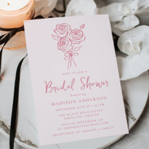 Vintages handGezeichnet Rosa Bouquet Brautparty