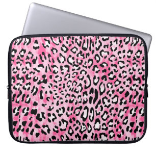 Vintages handgezogenes, nahtloses, rosa Leopon Laptopschutzhülle
