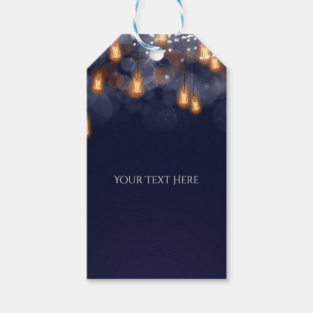 Vintages Hängen Glühbirnen Rustikale Gastgeschenk  Geschenkanhänger (Vorderseite)