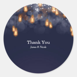 Vintages Hängen Glühbirnen Rustikale Gastgeschenk Runder Aufkleber