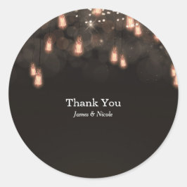 Vintages Hängen Glühbirnen Rustikale Gastgeschenk Runder Aufkleber