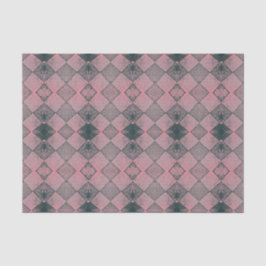 Vintages Harlequin Diamond Pink Schwarzes Muster Seidenpapier