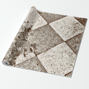Vintages Harlequin Inspiriert Alte Sepia Textur Geschenkpapier