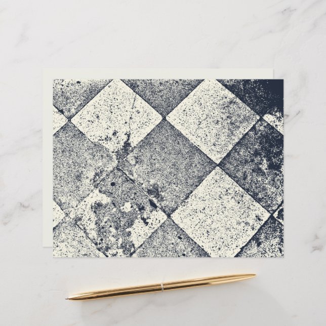 Vintages Harlequin Inspirierte Schwarz-Weiß-Textur (Vorderseite/Rückseite Beispiel)