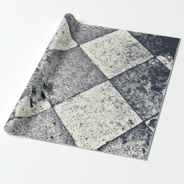 Vintages Harlequin Inspirierte Schwarz-Weiß-Textur Geschenkpapier