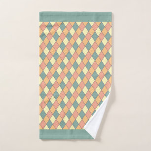 Vintages Harlequine Diagonal in Pastels Monogram Handtuch