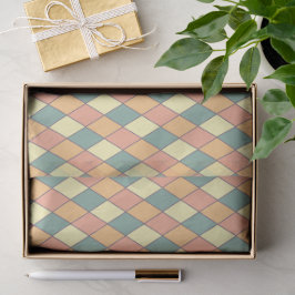 Vintages Harlequine Diagonal in Pastels Seidenpapier