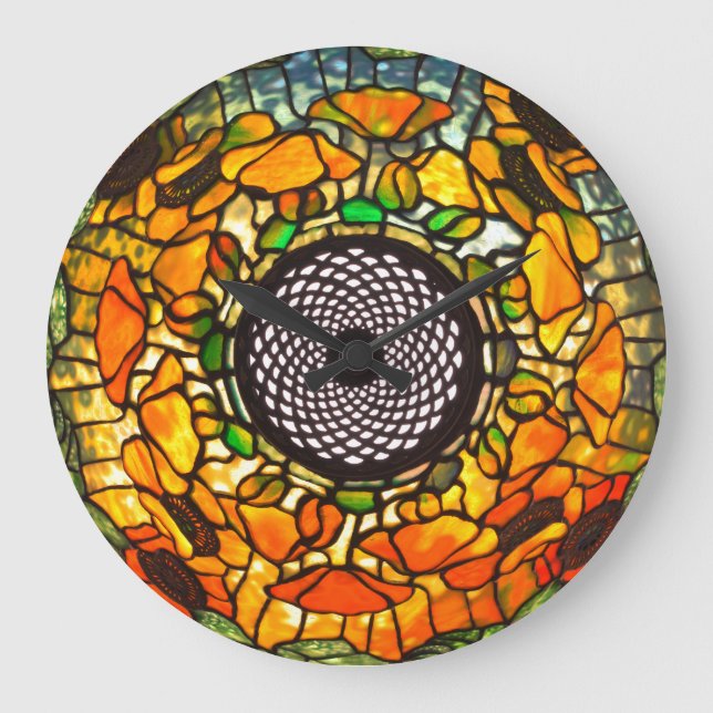 Vintages Hartglas Große Wanduhr (Vorderseite)