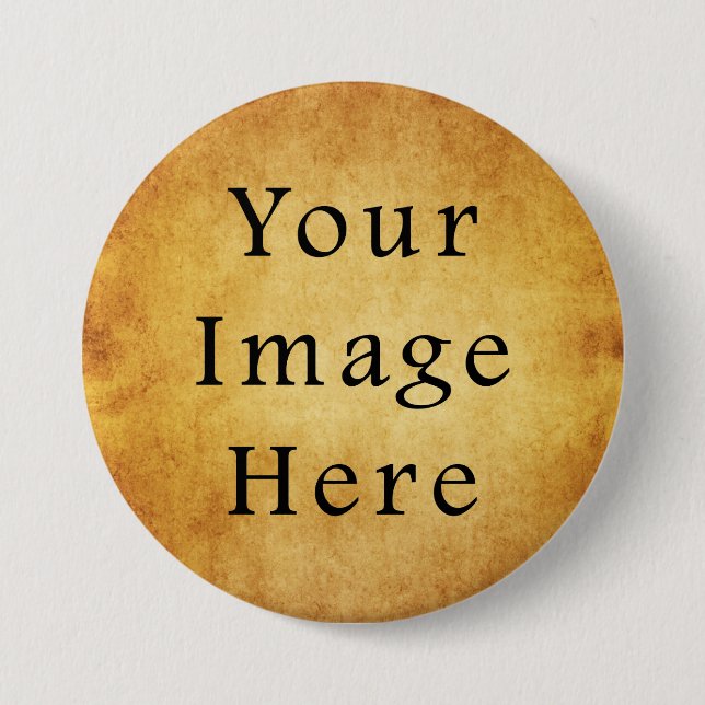 Vintages Harvest-Gold-Pergament-Papier Blank Button (Vorderseite)