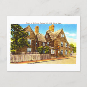 Vintages Haus der Sieben Gables in Salem, Mass. Postkarte