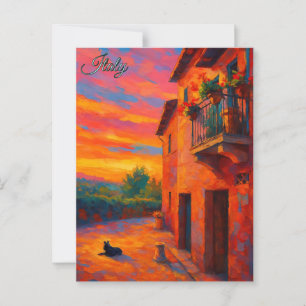 Vintages Haus Toskana Italien Retro Europe Reisen Postkarte
