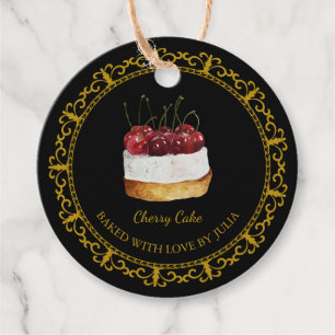 Vintages hausgemachtes Dessert Cherry Cake Hang Ta Geschenkanhänger