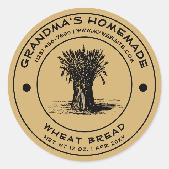 Vintages, hausgemachtes Etikett Runder Aufkleber (Vorderseite)