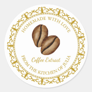 Vintages hausgemachtes Kaffeeextraktionsschild Runder Aufkleber
