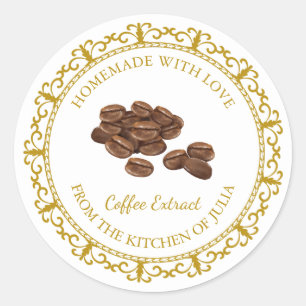 Vintages hausgemachtes Kaffeeextraktionsschild Runder Aufkleber