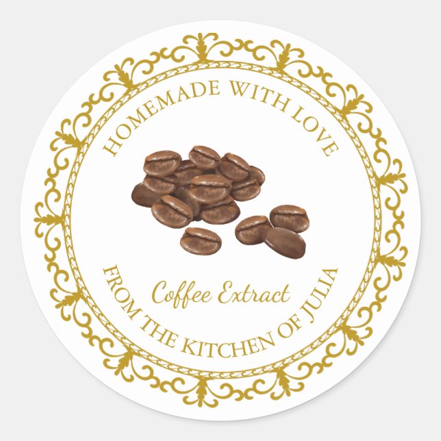 Vintages hausgemachtes Kaffeeextraktionsschild Runder Aufkleber (Vorderseite)