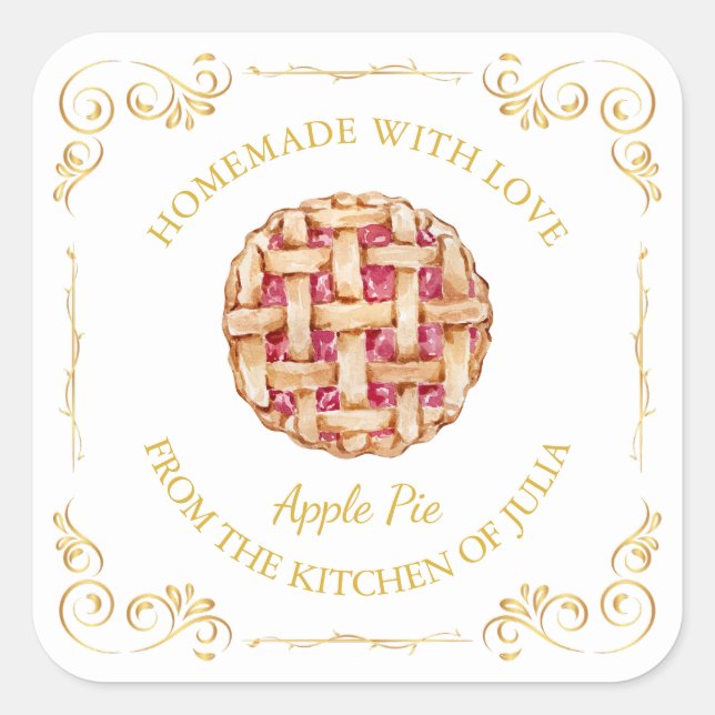 Vintages hausgemachtes Piepsplatz Quadratischer Aufkleber (Vorderseite)