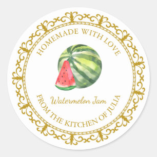 Vintages hausgemachtes Wassermelone - Marmelade Runder Aufkleber