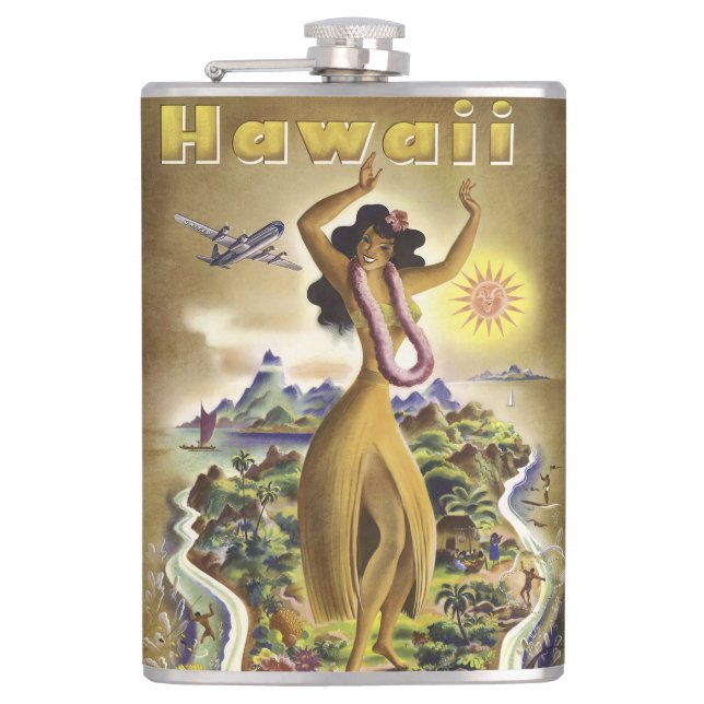 Vintages Hawaii 2 Flachmann (Vorderseite)