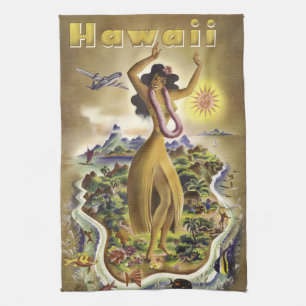 Vintages Hawaii 2 Geschirrtuch