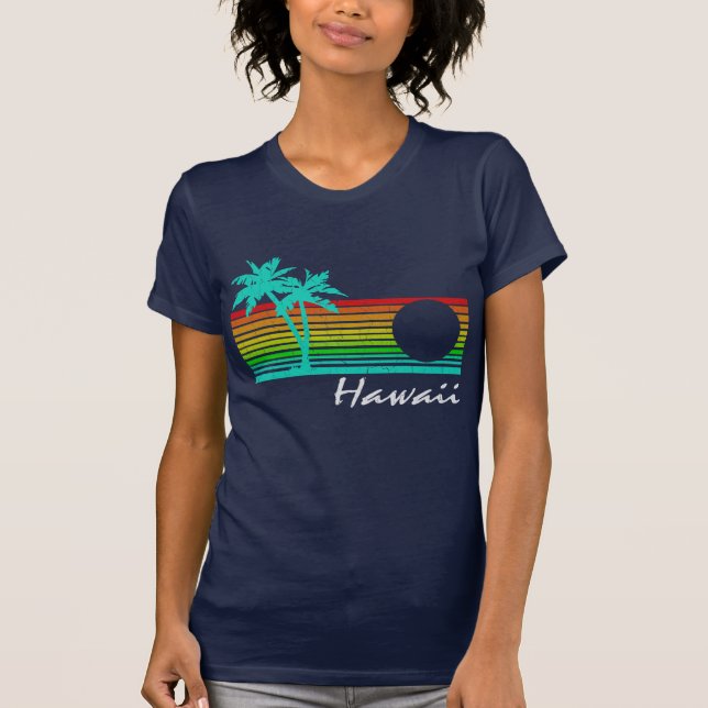 Vintages Hawaii - beunruhigter Entwurf T-Shirt (Vorderseite)