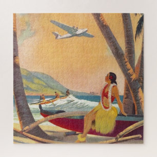 Vintages Hawaii Reisen Kunst, Dichtung und Musik Puzzle