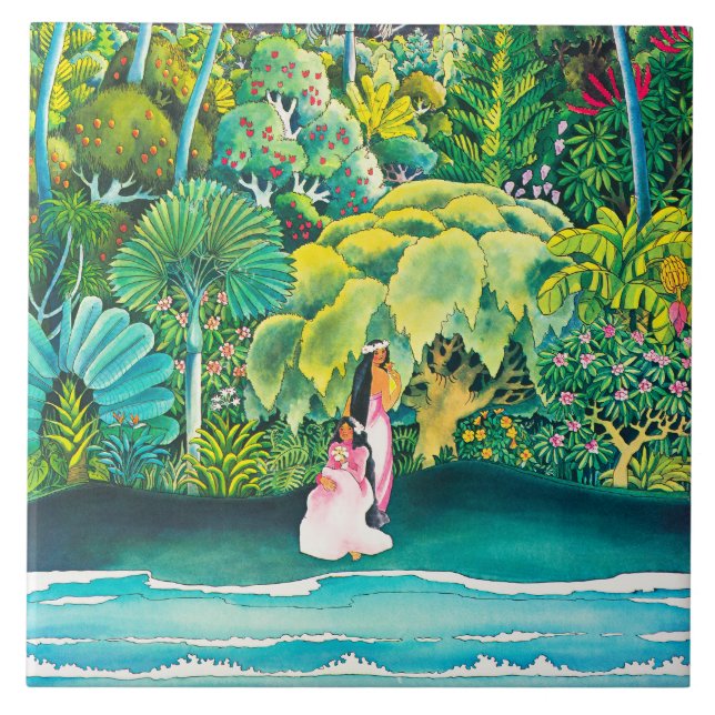 Vintages Hawaii-Reiseplakat Fliese (Vorderseite)