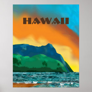 Vintages Hawaii-Reiseplakat Poster