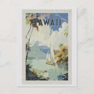 Vintages Hawaii Retro Sail Away Postkarte