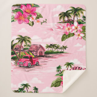 Vintages hawaiianisches Barktuch-Design der tropis Sherpadecke