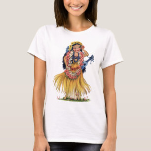 Vintages Hawaiianisches Mädchen in Hula Outfit Dre T-Shirt