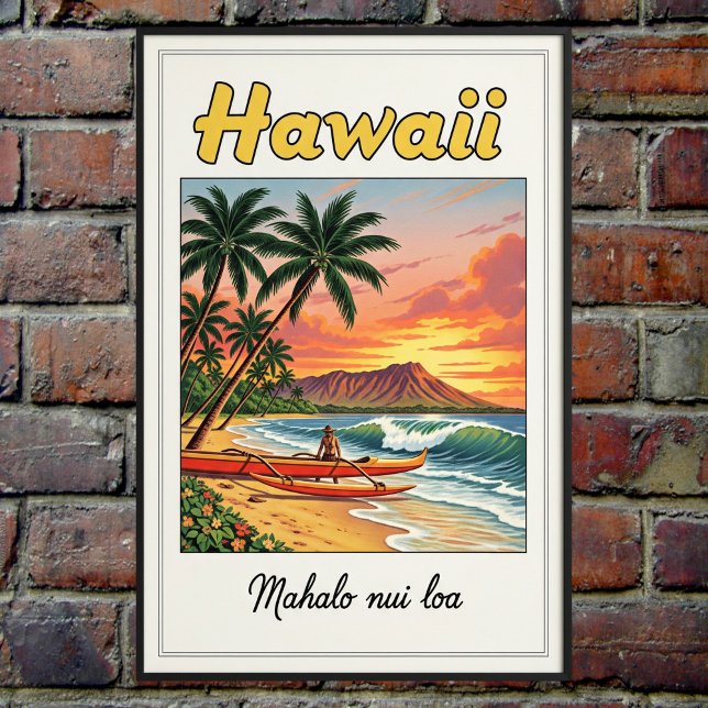 Vintages hawaiianisches Reiseplakat der 60er Jahre Poster (Von Creator hochgeladen)